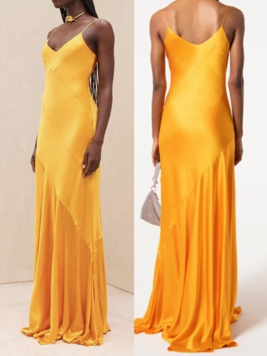 cult gaia Dresses & Skirts - Cult Gaia Crissy Gown Marigold NEW! Small Cutout Maxi Dress Evening Resort